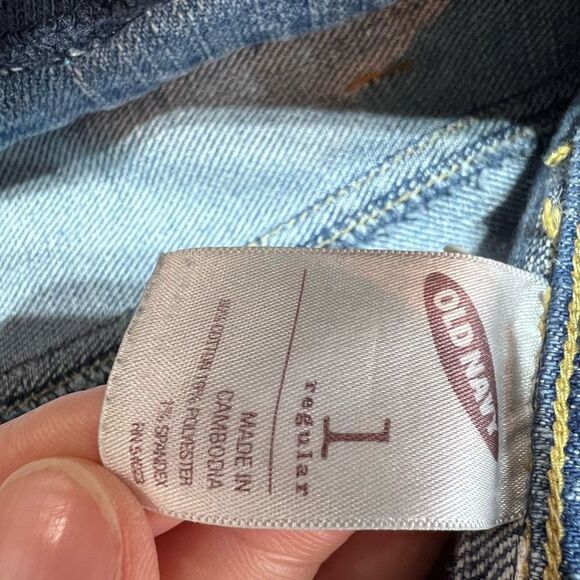 Old Navy Maternity Skinny Flare Low Rise Med Wash Blue Denim Jeans Size 1 XS 90s - Picture 6 of 10